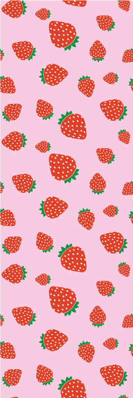 Strawberries pattern on pink background bedroom carpet - TenStickers