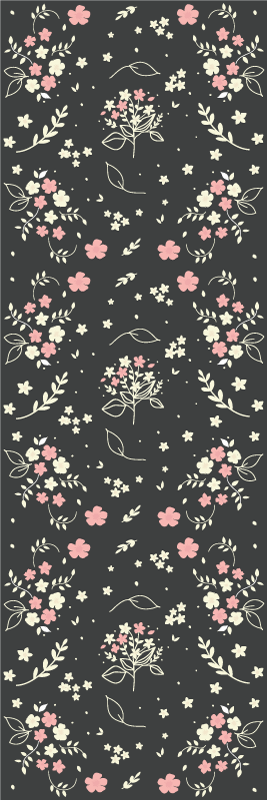 Bedroom carpet in gray with little pink accents - TenStickers