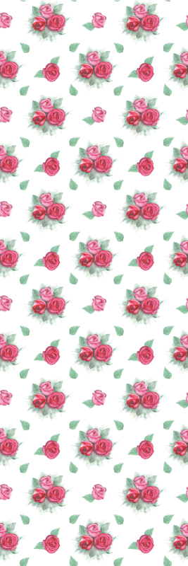 Bedroom carpet with pink and red roses pattern - TenStickers
