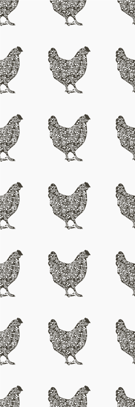 Bedroom carpet with black hen design - TenStickers