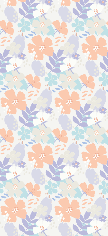 Bedroom carpet with original nordic flowers design - TenStickers