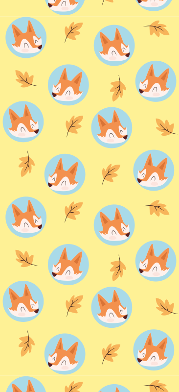 Bedroom carpet with nordic style foxes design - TenStickers