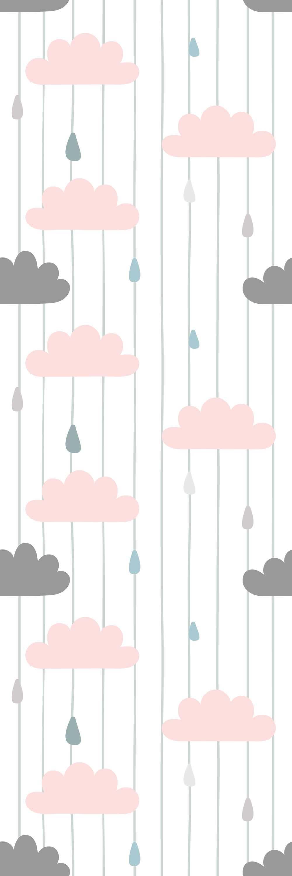 Bedroom carpet in pink and grey clouds - TenStickers