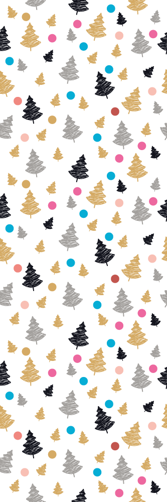 Bedroom carpet with colorful dots and tree design - TenStickers