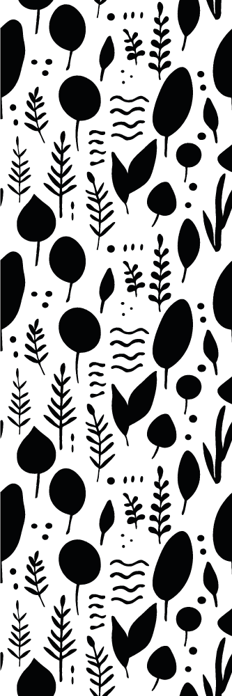 Bedroom carpet with black and white nature prints - TenStickers