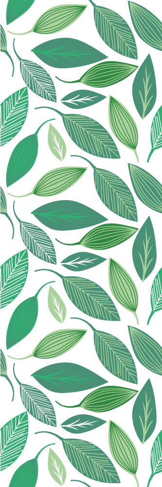 Bedroom carpet with green leaves nature pattern - TenStickers