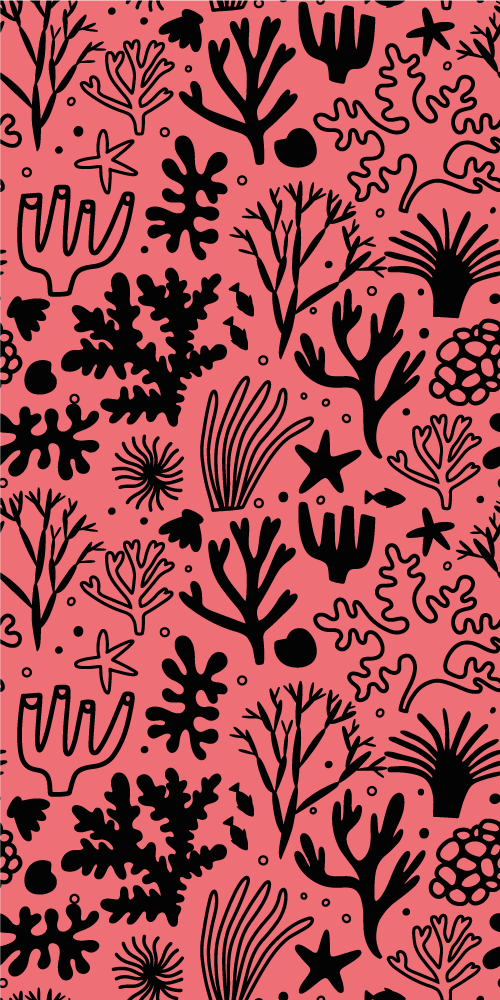 Bedroom carpet australian leaves in red and black - TenStickers