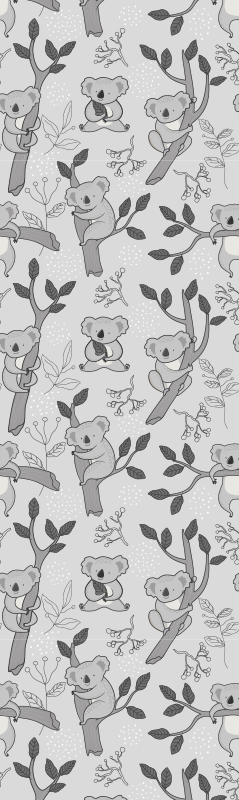 Bedroom carpet with gray koala pattern - TenStickers