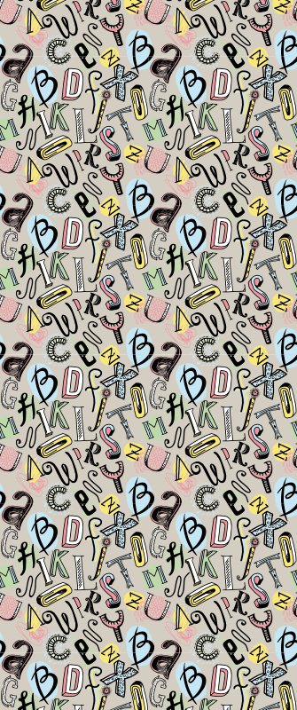 Nordic alphabet bedroom carpet - TenStickers