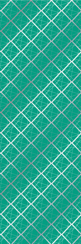Bedroom carpet in green tile design - TenStickers