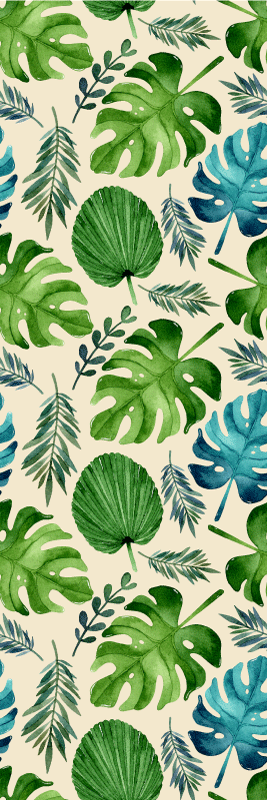 Bedroom carpet with tropical green leaf pattern - TenStickers