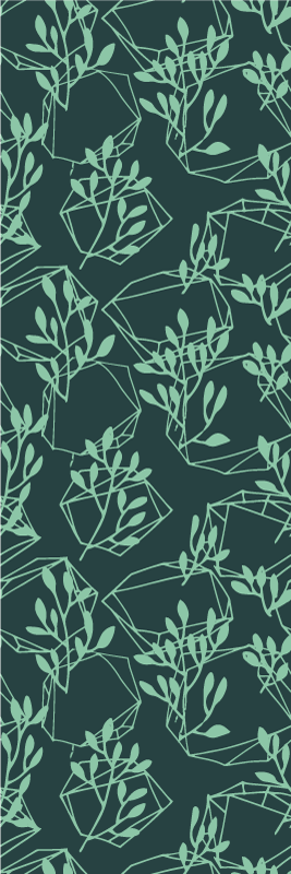 Bedroom carpet with green vintage plants design - TenStickers