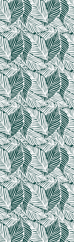 Bedroom carpet in green and white leaf design - TenStickers
