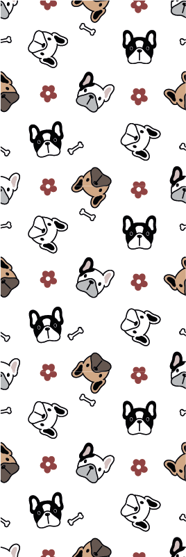 Bedroom carpet with flowers and french bulldogs - TenStickers
