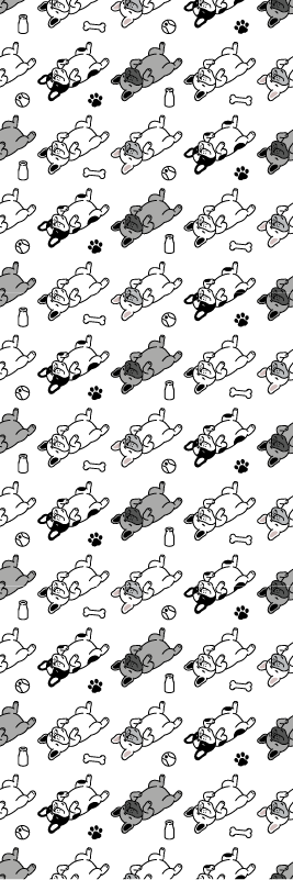 Bedroom carpet with black and gray dog pattern - TenStickers
