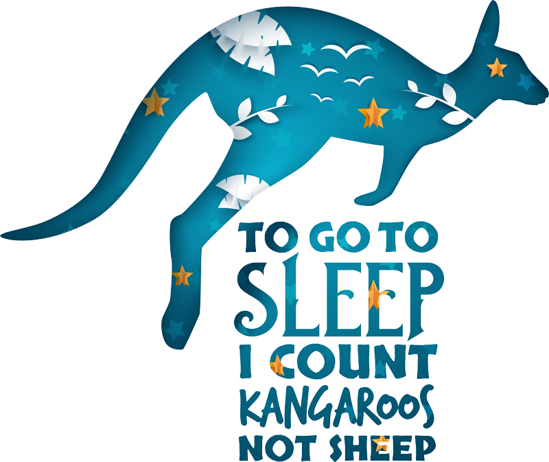 Bedroom carpet sleep count kangaroo - TenStickers