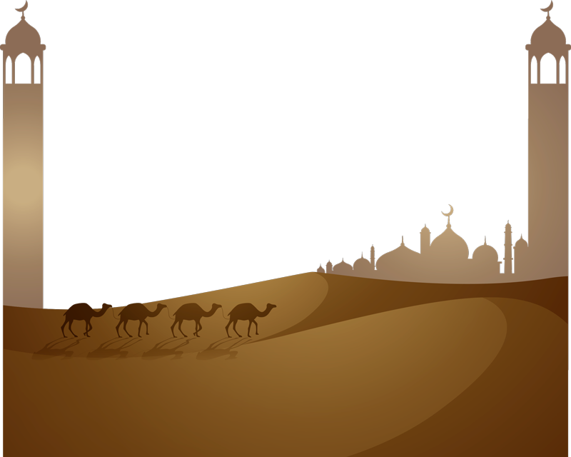 Bedroom carpet with islamic mosque and camels - TenStickers