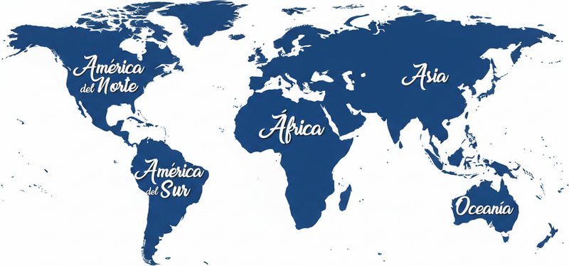 Bedroom carpet classic blue world map vinyl wall art - TenStickers