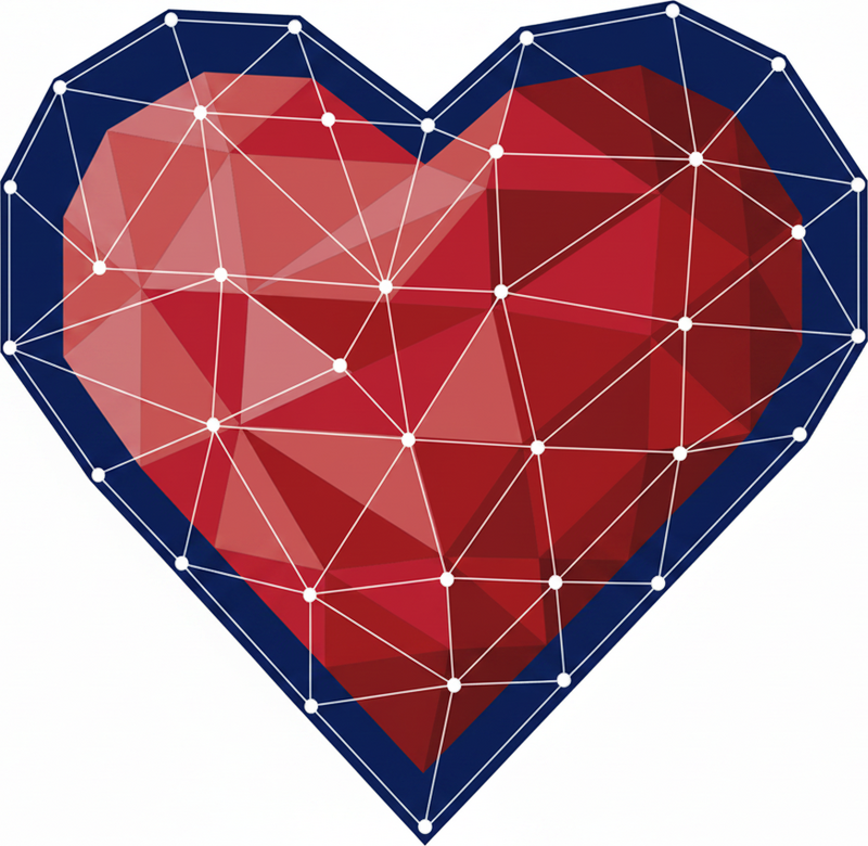 Bedroom carpet geometric heart origami sticker - TenStickers