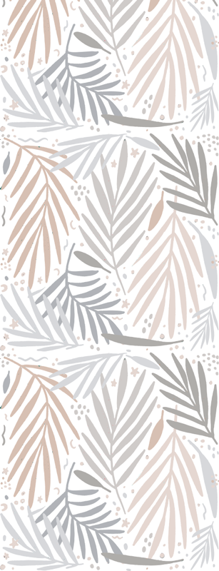 Nordic rug with white and gray leaf pattern - TenStickers