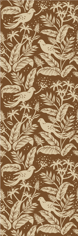 Nordic rug with golden and brown birds - TenStickers