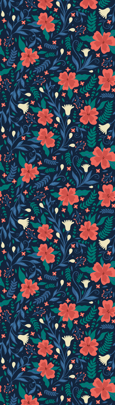 Nordic rug with artistic floral design - TenStickers