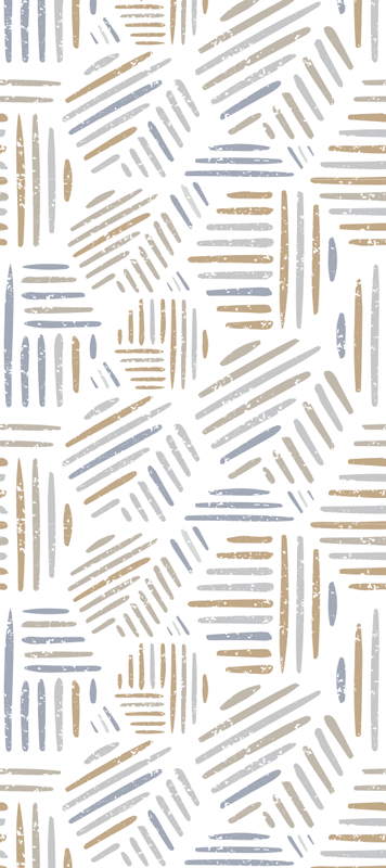 Nordic rug with pastel color lines in threes - TenStickers