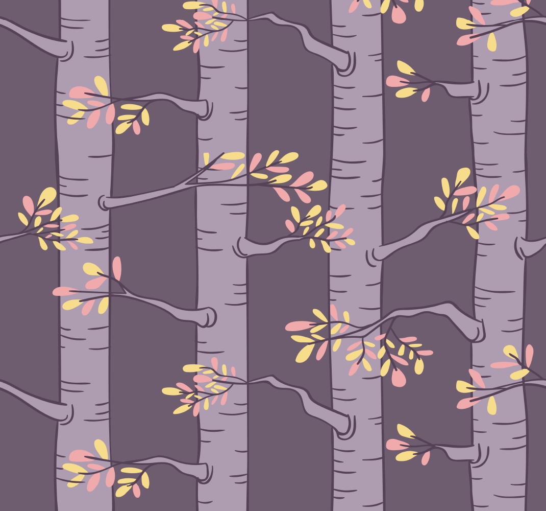 Nordic rug forest wallpaper with nordic trees - TenStickers