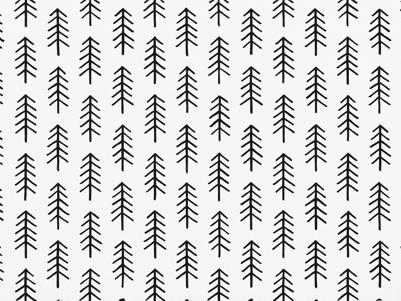 Nordic rug black ink pines - TenStickers