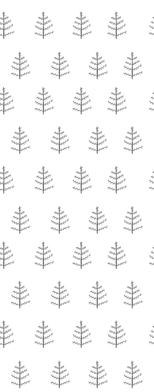 Nordic rug with gray minimalistic tree designs - TenStickers