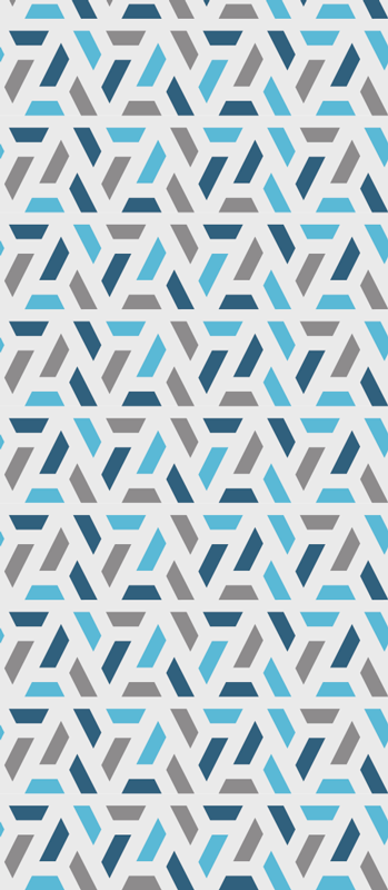 Nordic rug with blue and green geometric design - TenStickers