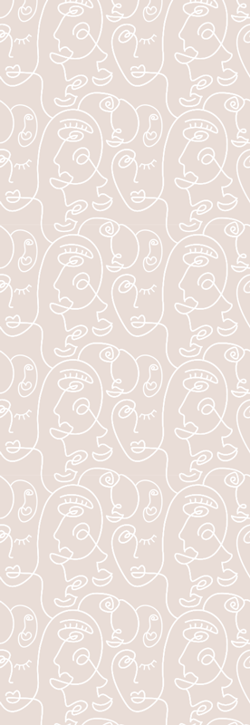 Nordic rug in pink and white pattern - TenStickers