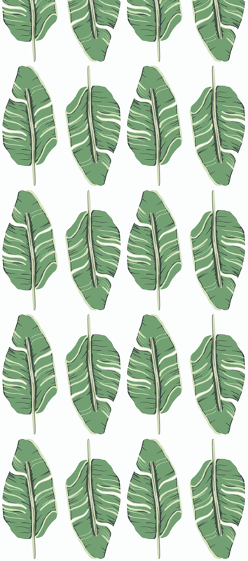 Nordic rug with green leaf pattern design - TenStickers