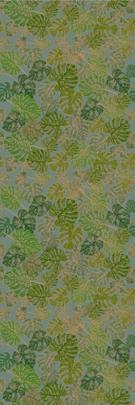 Nordic rug with japandi minimalistic monstera leaves - TenStickers