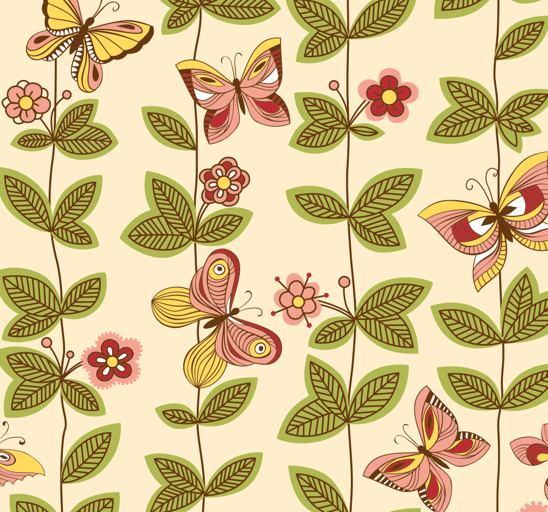 Nature rug with butterflies - TenStickers