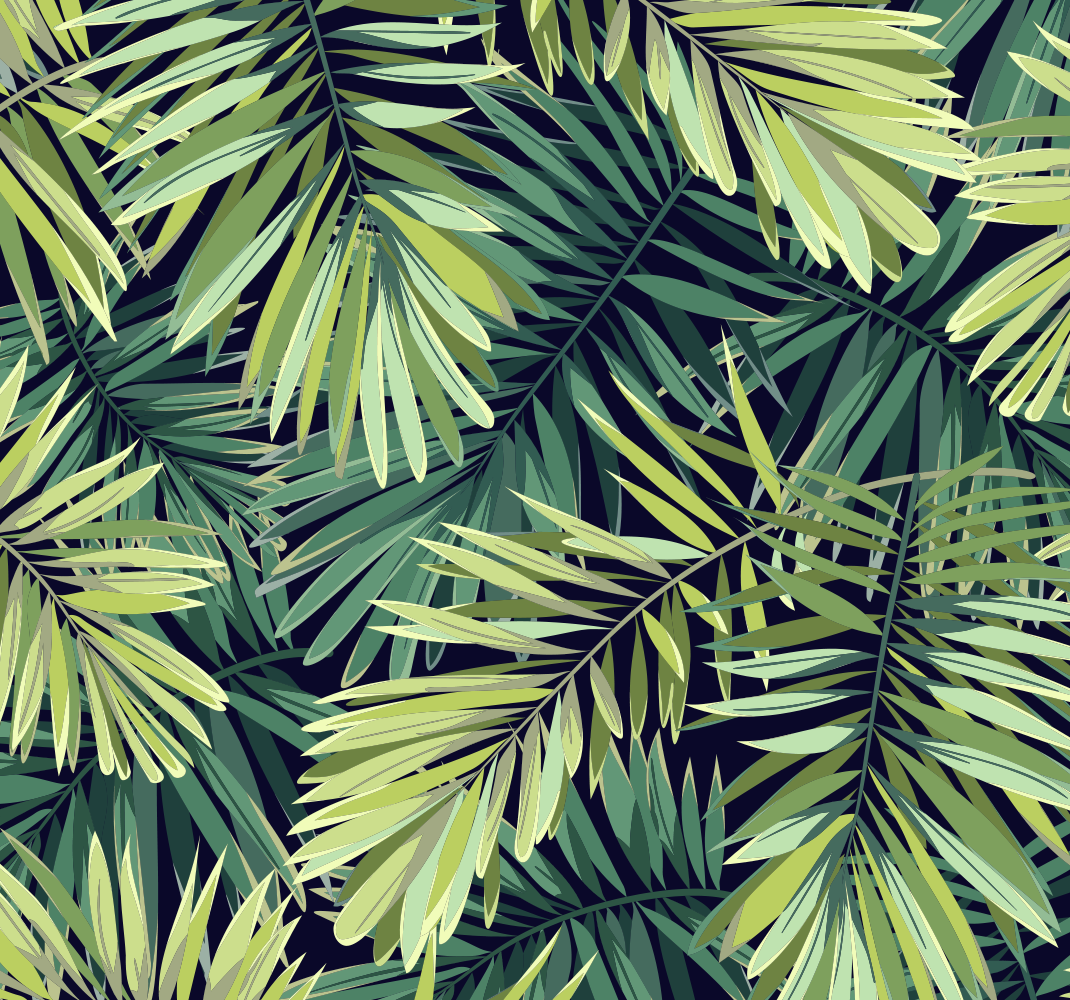 Nature rug with large green leaves - TenStickers