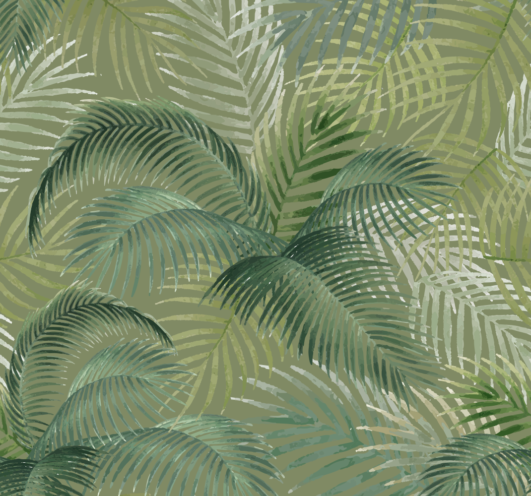 Nature rug with green leaves pattern - TenStickers