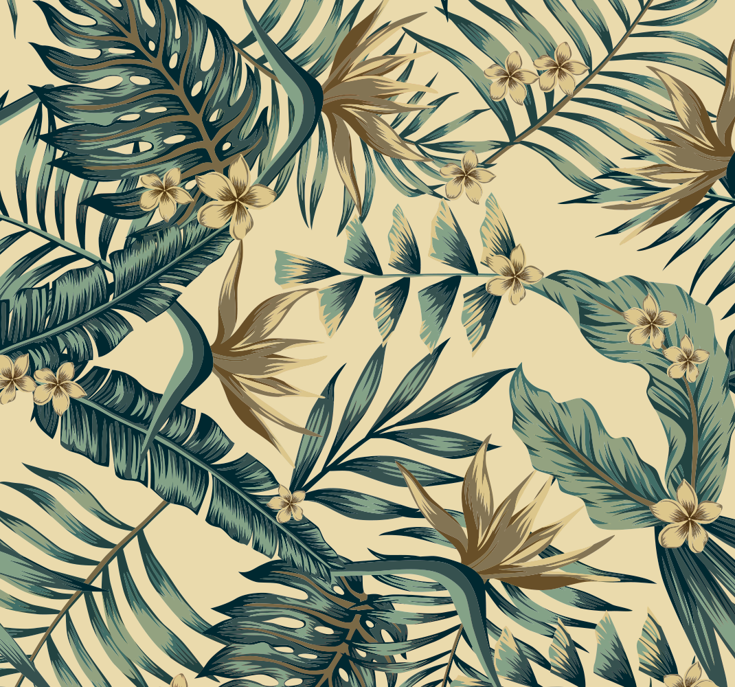 Nature rug with tropical foliage design - TenStickers