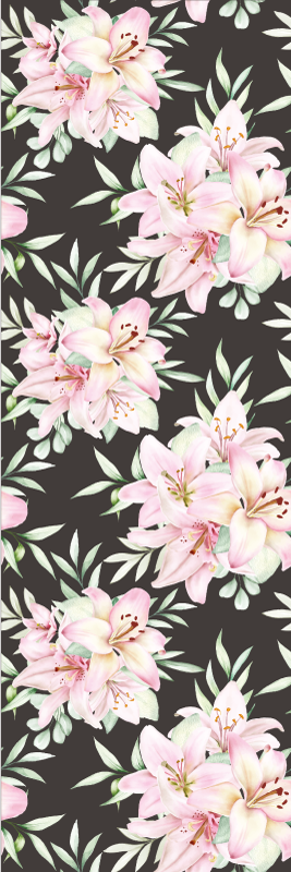 Nature rug watercolor lilies floral design - TenStickers