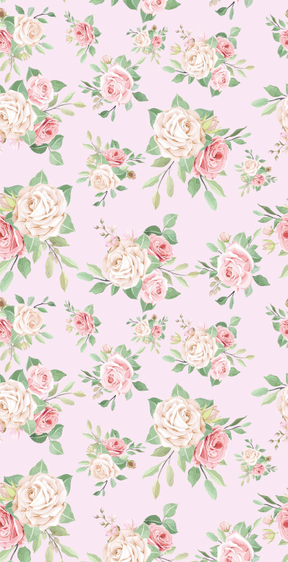 Nature rug with pink peonies on grey background - TenStickers