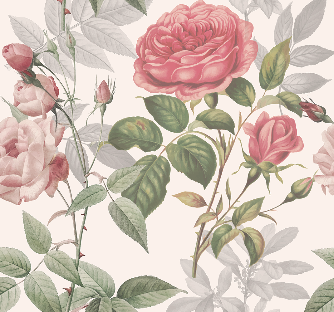 Nature rug with large roses - TenStickers