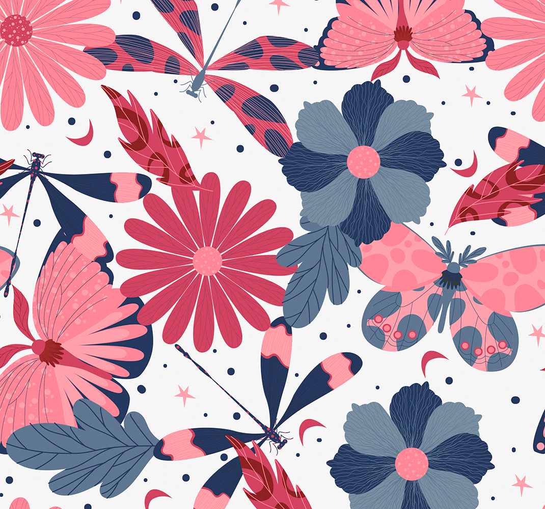 Nature rug with floral butterfly design - TenStickers