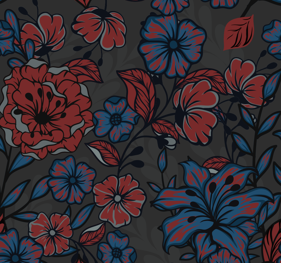 Nature rug with dark roses and leaves - TenStickers