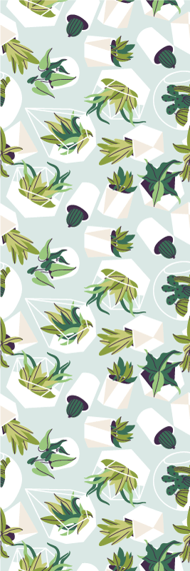 Nature rug with green cactus design - TenStickers