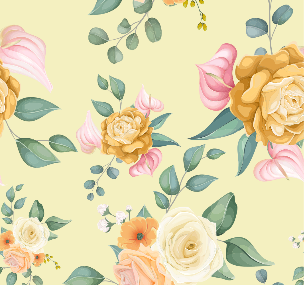 Nature rug yellow roses vintage design - TenStickers