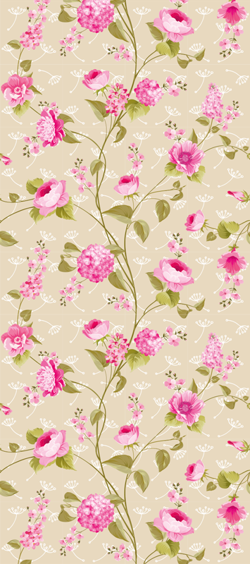 Nature rug vintage floral print - TenStickers