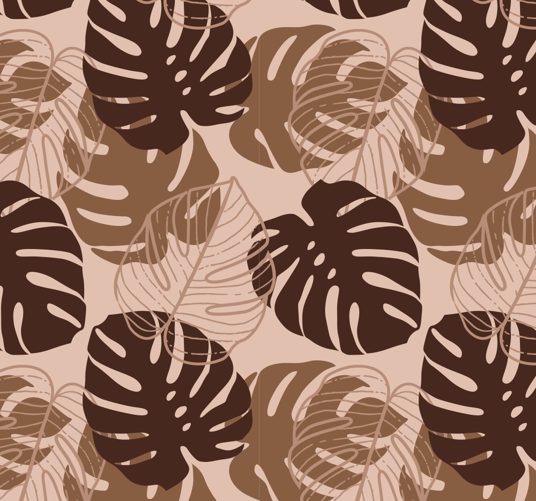 Nature rug brown tone monstera deliciosa - TenStickers