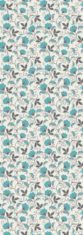 Nature rug teal lotus flower design - TenStickers