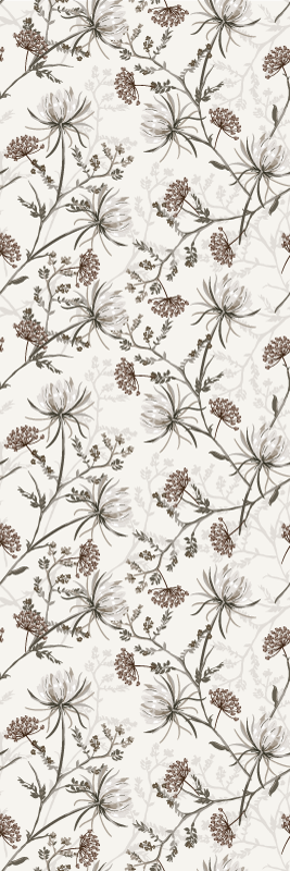 Nature rug with vintage beige flowers design - TenStickers