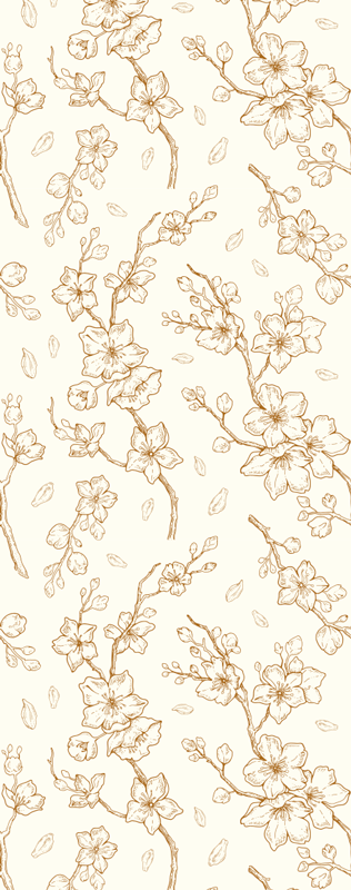 Nature rug with cream sakura blossom design - TenStickers